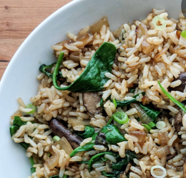 spinach miso rice